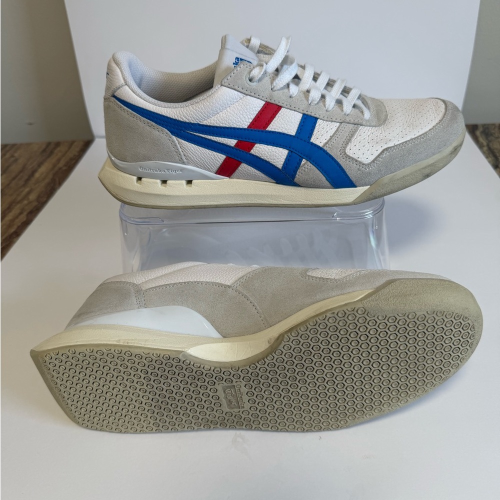 Onitsuka Tiger by Asics White, Blue, and Red Sneakers